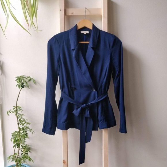 Modcloth Navy Blue Women's Blazer with Tie Waist XS - Picture 1 of 7